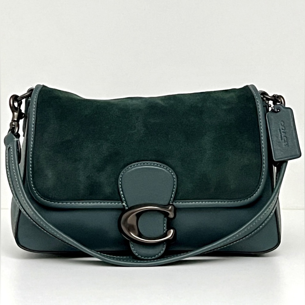 Coach Forest Green Soft Suede Tabby